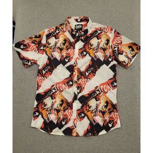 Public Supply Co NYC Anime Button Shirt Men's XL Short Sleeve Graphics Print